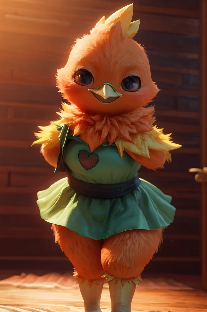 Female,Bird,Torchic background, (cinematic lighting:1.1), (perfect focus:1.1), 8k hd, (detailed eyes:1.2),depth of field, bokeh, subsurface scattering, perfect breasts, wide ,((deltarune ralsei with short skirt showing sexy thighs  , posing sexy)),bright colors, (furry detail:1.3),detailed background, realistic, photorealistic, ultra realistic,in his room with a large bed and many decorations ,realistic, photorealistic ,blushing mischievous smile ,(fluffy:1.3), furry, buff, (realistic fur:1.1), (extreme fur detail:1.2),((light orange fur)),(Black pupil, brown eyes,pixar style eyes)Torchic Tail, 3d pixar legs,sexy body,Taking off her maid's garment, she undresses and poses on her buttocks.