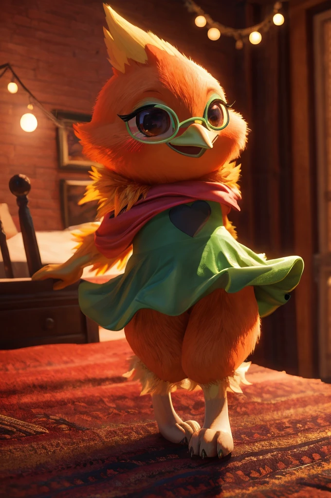 Female,Bird,Torchic background, (cinematic lighting:1.1), (perfect focus:1.1), 8k hd, (detailed eyes:1.2),depth of field, bokeh, subsurface scattering, perfect breasts, wide ,((deltarune ralsei with short skirt showing sexy thighs  , posing sexy)),bright colors, (furry detail:1.3),detailed background, realistic, photorealistic, ultra realistic,in his room with a large bed and many decorations ,realistic, photorealistic ,blushing mischievous smile ,(fluffy:1.3), furry, buff, (realistic fur:1.1), (extreme fur detail:1.2),((light orange fur)),(Black pupil, brown eyes,pixar style eyes)Torchic Tail, 3d pixar legs,sexy body,Taking off her maid's garment, she undresses and poses on her buttocks.