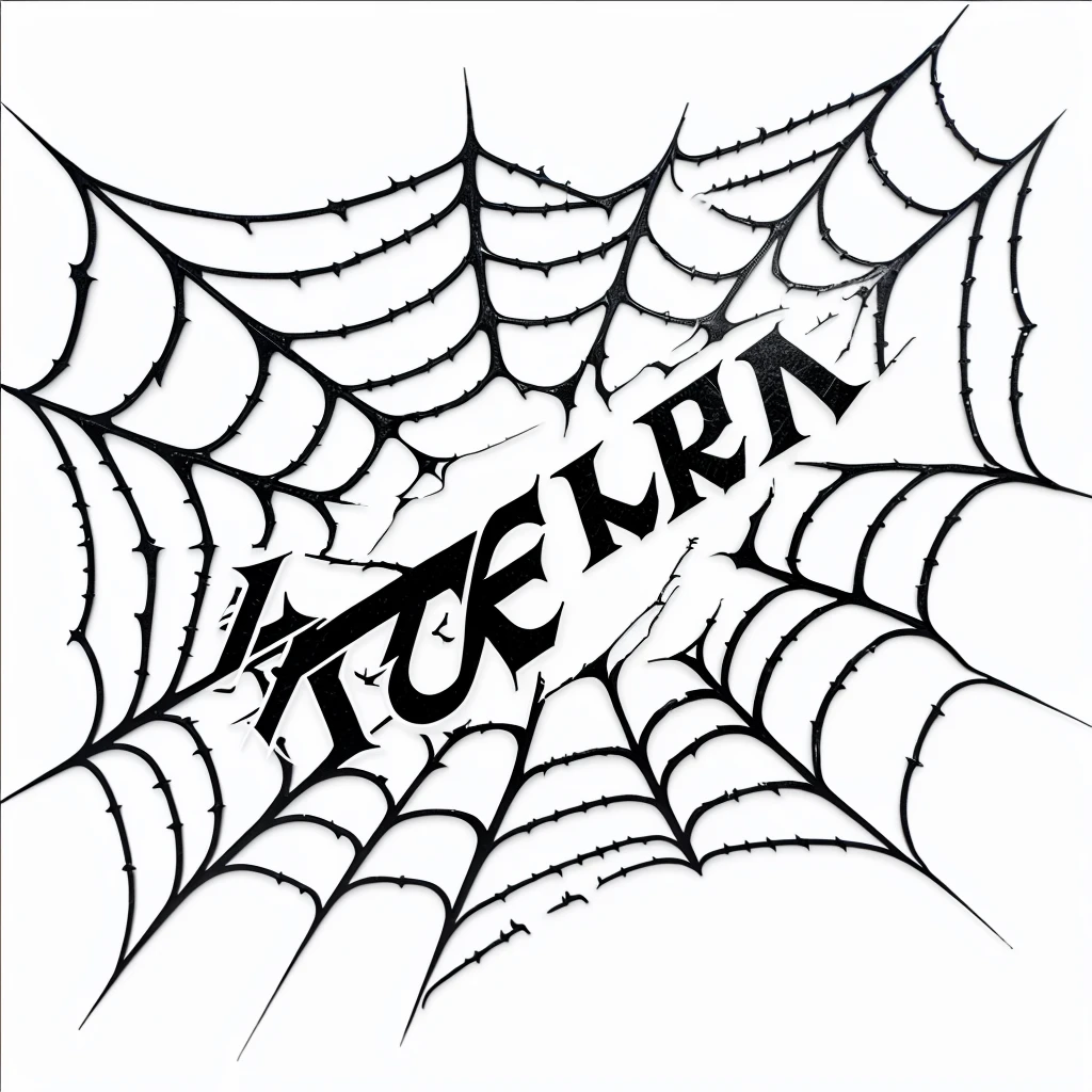 professional, logo, HD, spiderweb, Text (the storm), escrito en spiderweb, creative, black and white