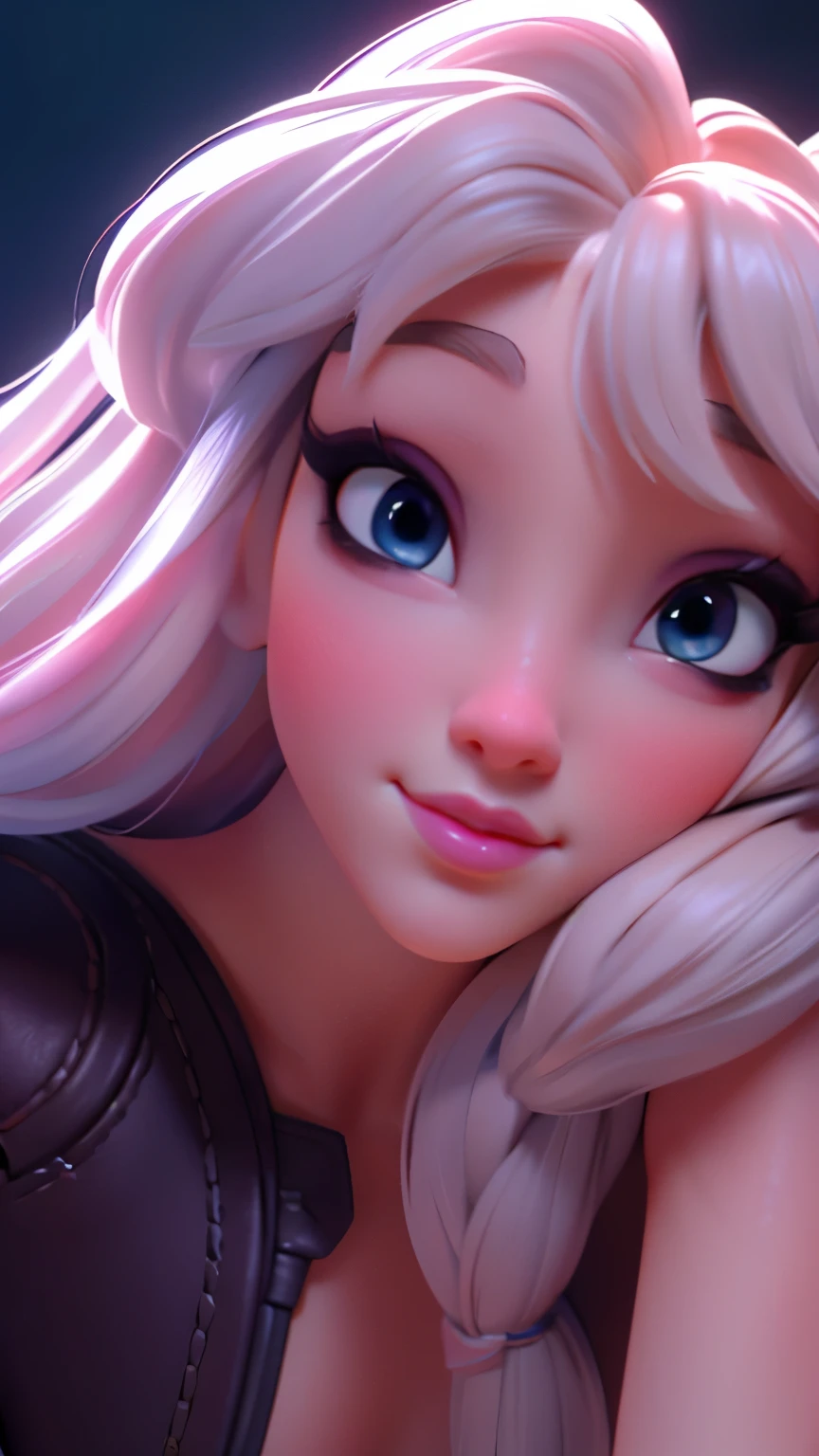 Elsa, (perky breasts), (((small breasts))), affected smile:1.2, beautiful blue eyes, (perfect iris), depth of color in your eyes, by rubio, wide, braid, full lips, blush, naked, She is showing her vagina, depth of field, bokeh, (Special attention to leather details.: 1.2), Masterpiece, Best Quality, ultra detailed, ultra hd, photorealistic, cinematographic, ((Medium camera shot)), sensual pose, seductive, nipples:1.4, looking to the camera, closeup of his face, her cheeks are blushed, 22 years, she is on her knees, eye contact:1.4, Angle elevation:1.5, ((Closeup on face)), Perfect face, (((visible breasts))) bokeh everything other than her Perfect face, The location is Arendelle in winter., ice castle