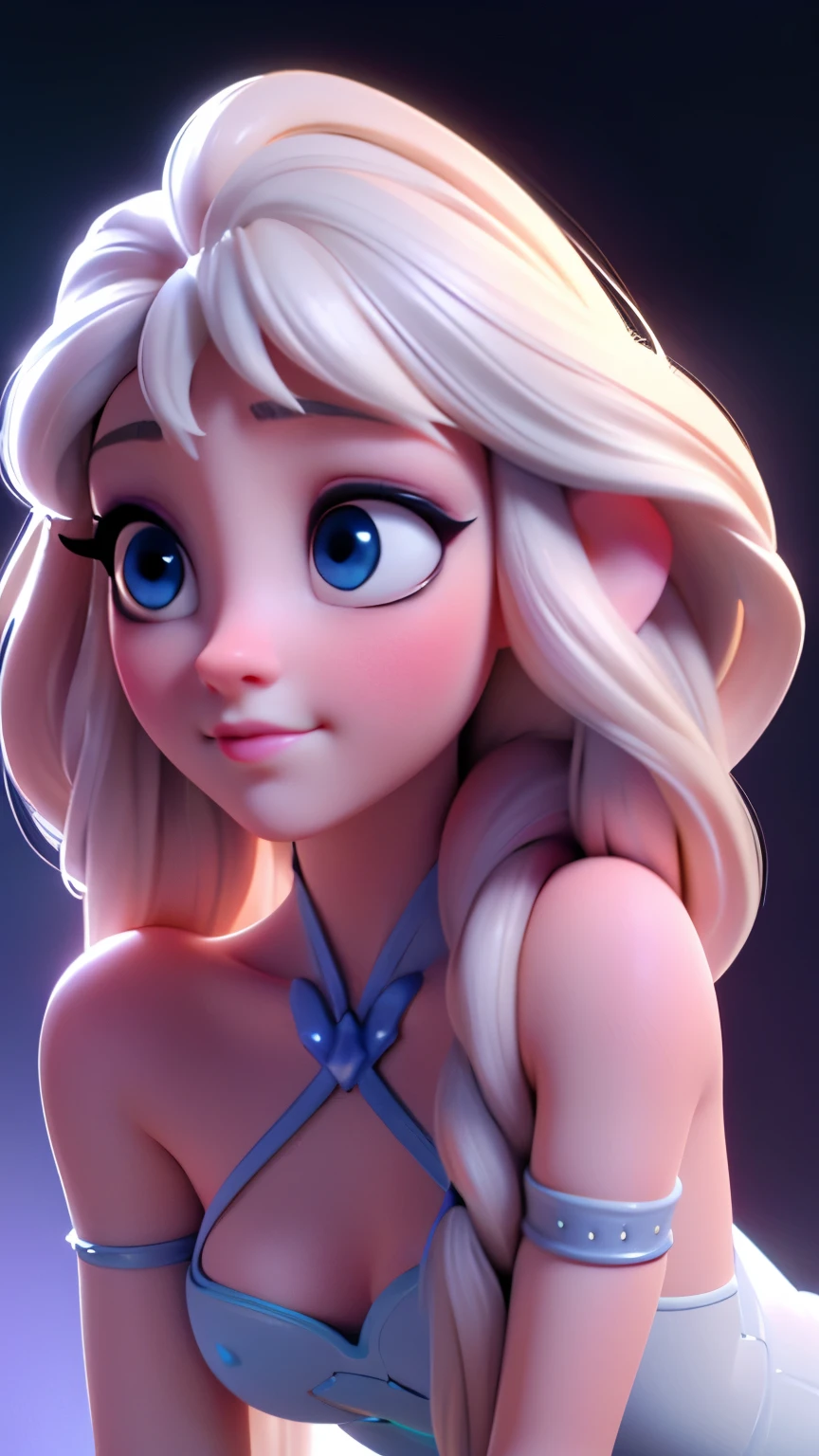 Elsa, (perky breasts), (((small breasts))), affected smile:1.2, beautiful blue eyes, (perfect iris), depth of color in your eyes, by rubio, wide, braid, full lips, blush, naked, She is showing her vagina, depth of field, bokeh, (Special attention to leather details.: 1.2), Masterpiece, Best Quality, ultra detailed, ultra hd, photorealistic, cinematographic, ((Medium camera shot)), sensual pose, seductive, nipples:1.4, looking to the camera, closeup of his face, her cheeks are blushed, 22 years, she is on her knees, eye contact:1.4, Angle elevation:1.5, ((Closeup on face)), Perfect face, (((visible breasts))) bokeh everything other than her Perfect face, The location is Arendelle in winter., ice castle