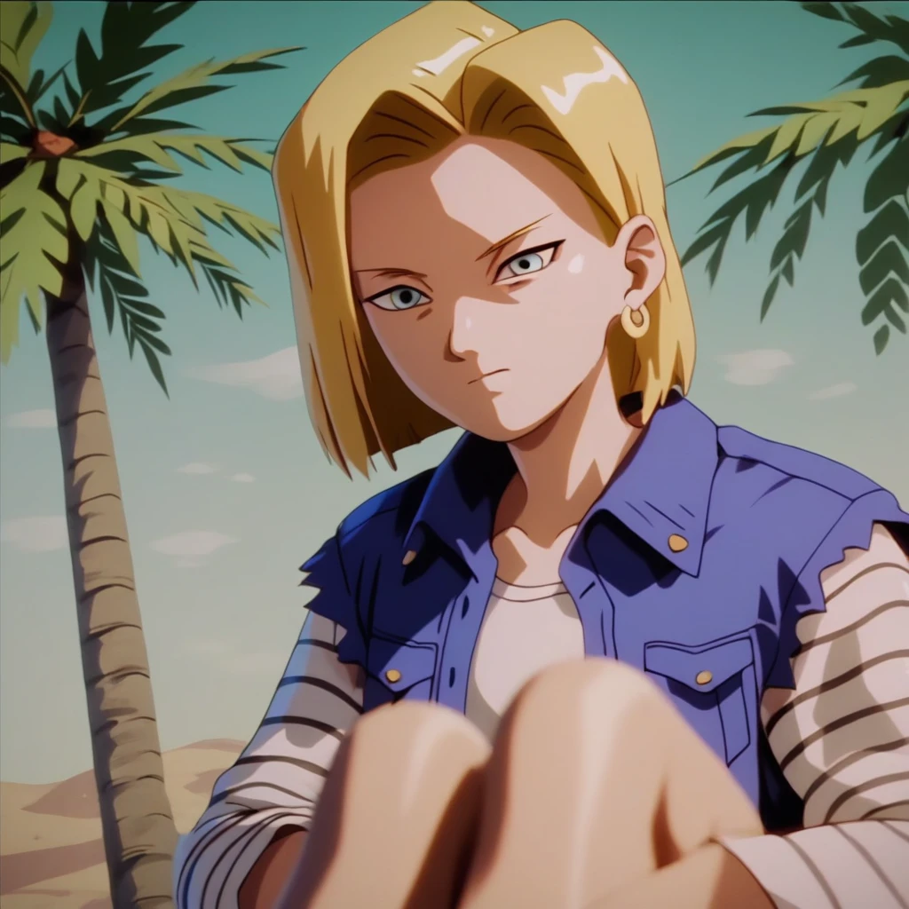 anime in mnst artstyle, (android 18):3.0, hd, 4k, high-quality in the style of akira toriyama