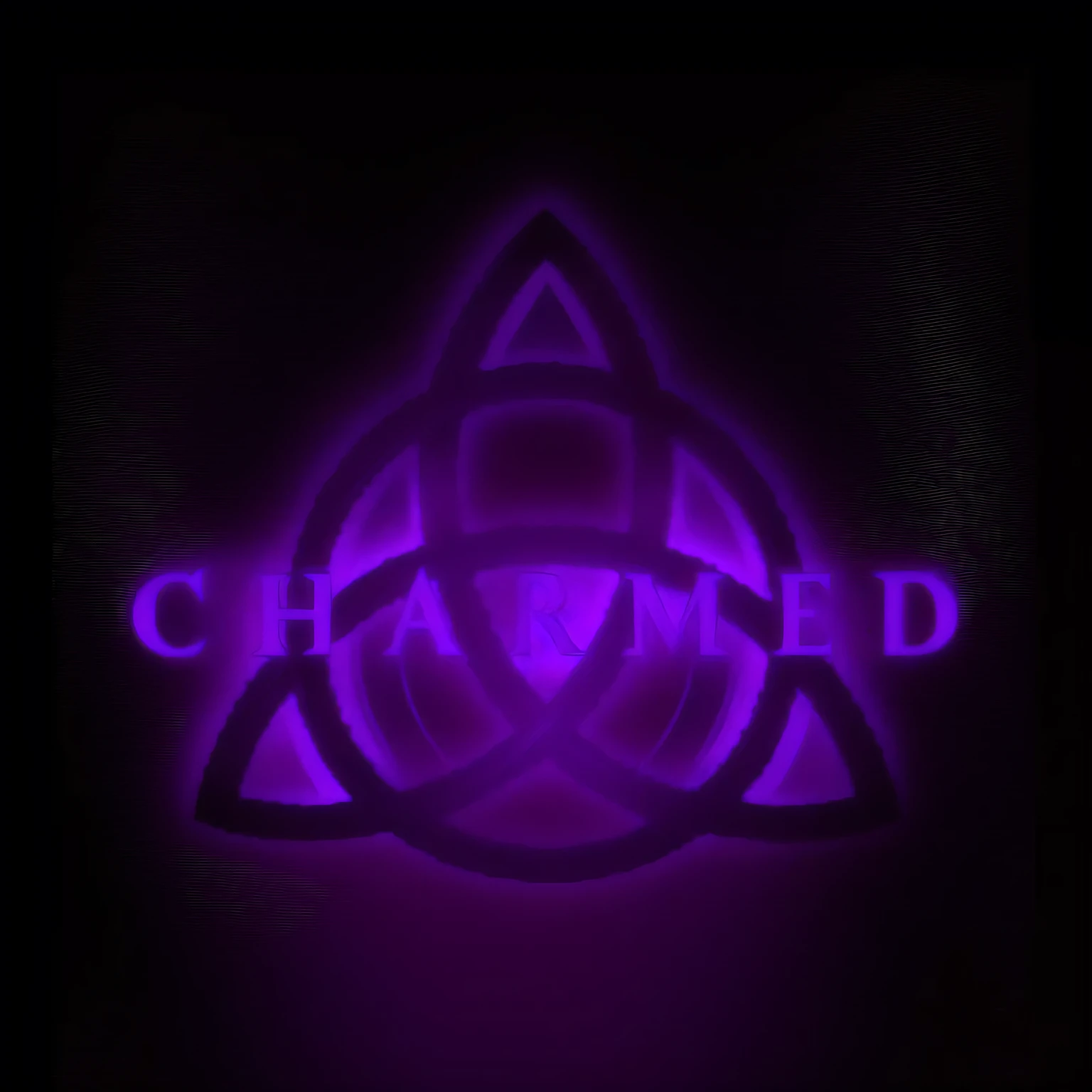 a dark background with a purple and black logo and a purple and black background, charmed sexy look, charming, from the hit 9 0 s tv show, bowater charlie and brom gerald, animated series, by Charmion von Wiegand, set in 1998, promotional artwork, set in 1999, promotional image