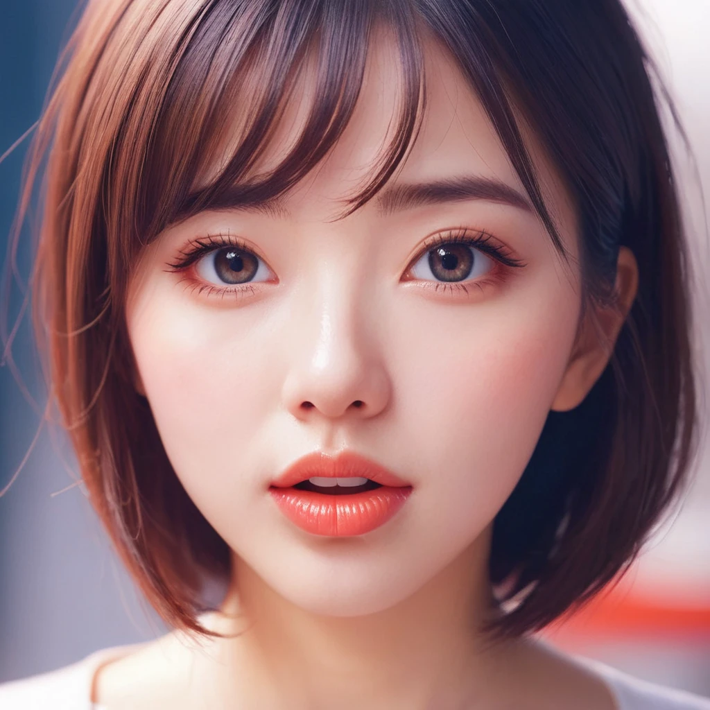a close up of a woman with a tongue sticking out, a photorealistic by Ilya Kuvshinov, trending on cgsociety, conceptual art, ilya kuvshinov face, realism style, tongue out, artgerm and ilya kuvshinov, stunning face portrait, photorealistic girl render, digital art ilya kuvshinov