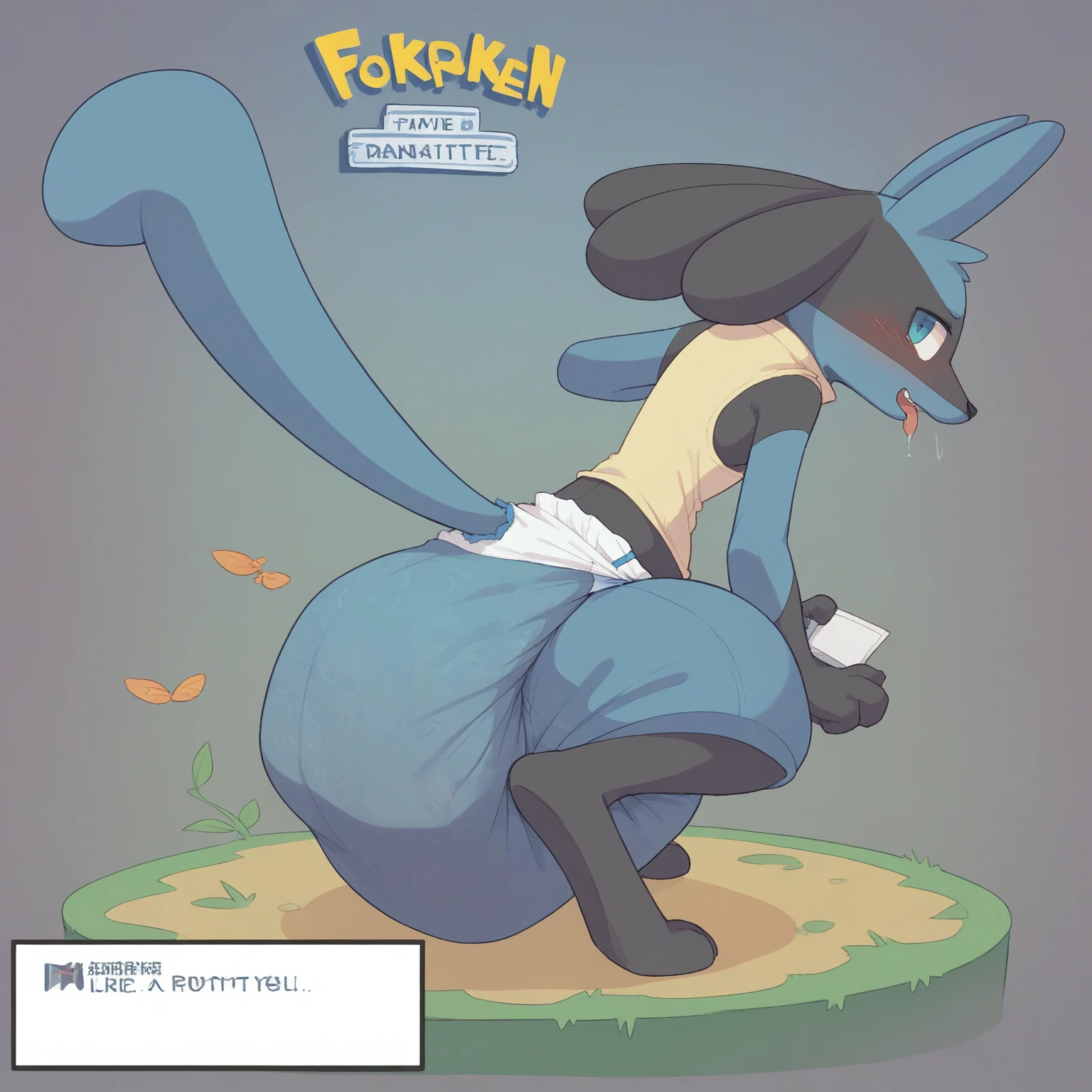 Pokemon Ultimate Diaper lurch&#39;s speed run, Lucario from pokemon, Lucario, Pokemon Comics, portrait of Lucario, Harmful poisoned diapers, Hyper detailed!!!, Anatomically correct fox, Hyper, Cute mouse Pokemon, A strange Pokemon wearing shorts over a diaper, Hyper detailed!!, Hyperdetailed!!!, Glacia&#39;s Ice Princess, Similar to Pokemon