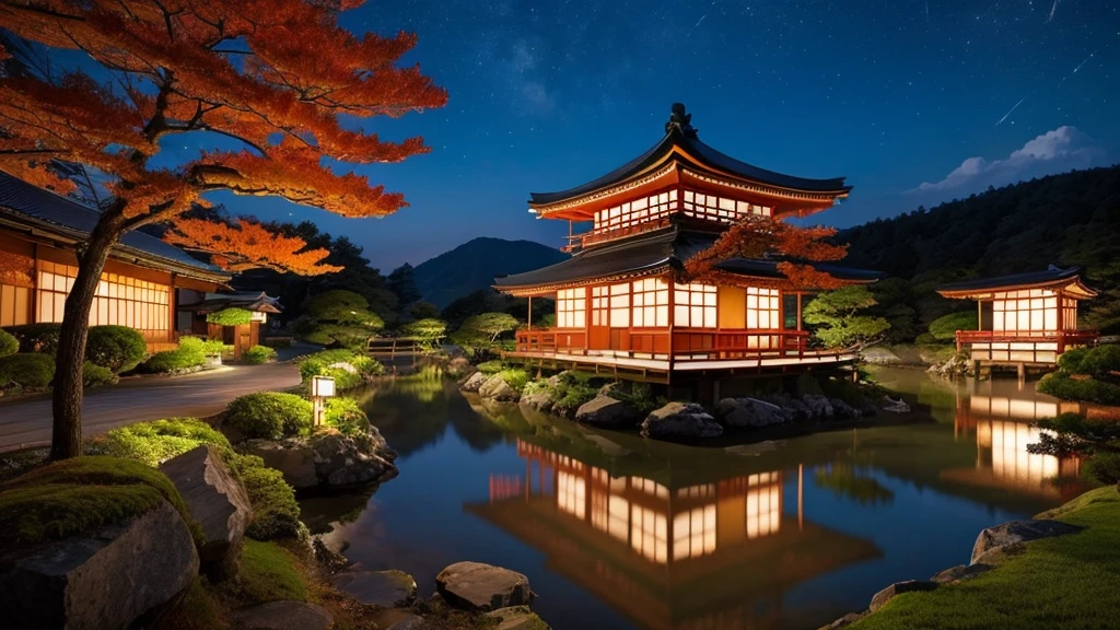 Background only、Fantastic landscapes of Japan、night、nature、anime