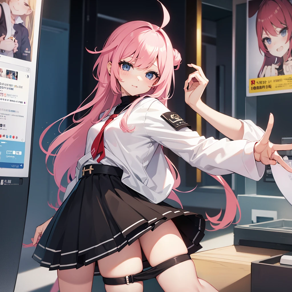 Wink、lure、cute、alone、woman、Highest quality、mini skirt、Panty shot、Condescending Gaze