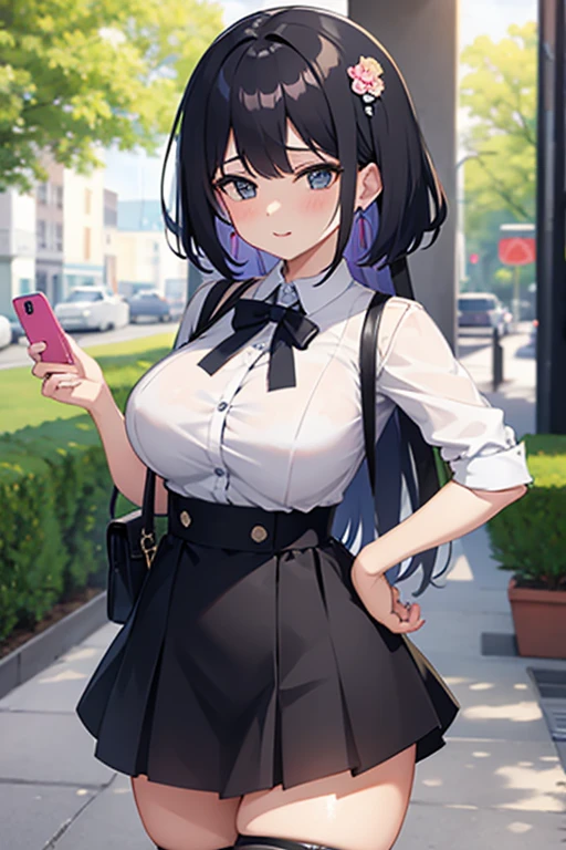 Wink、lure、cute、alone、woman、Highest quality、mini skirt、Panty shot、Condescending Gaze、Thick thighs、Big Ass、Big Breasts