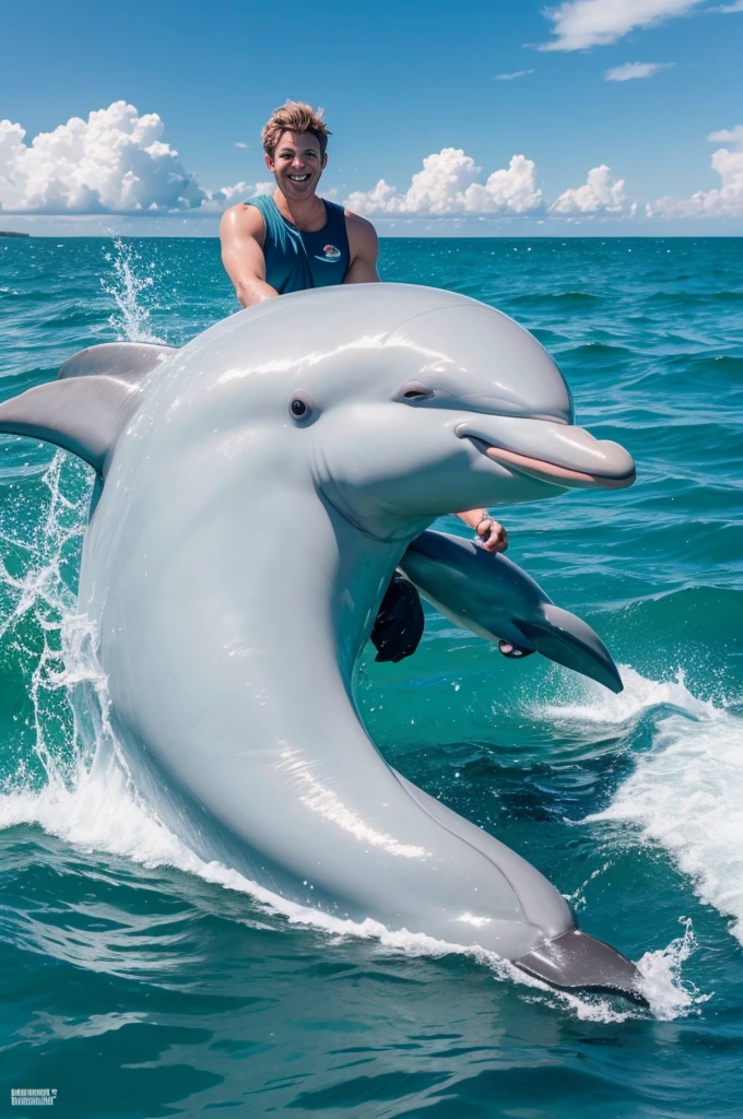 Dolphin monster humps beautiful Topless thong aroused, blonde young girl in the water, ultra realistic, perfect body top quality bestiality dolphin sex Dolphin dick in pussy cuddling kissing