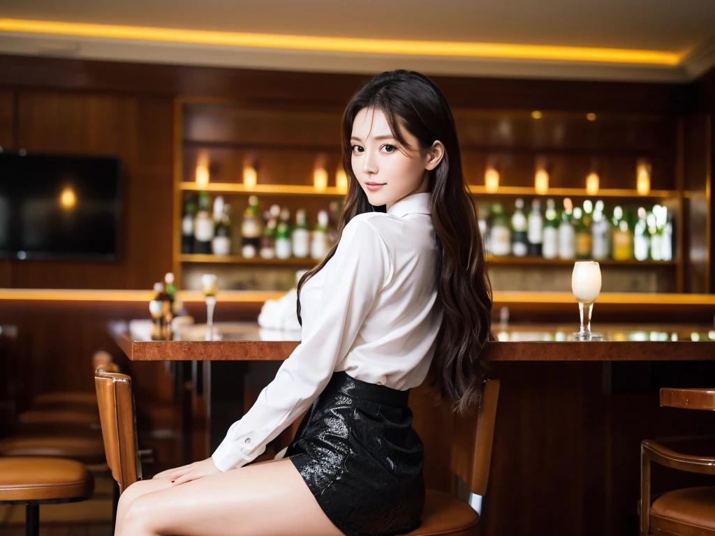 A live photo shoot of a very beautiful Ukrainian high school girl race queen highlighting her large breasts and beautiful legs in the bar lounge of a five-star resort hotel in Hawaii.、Wearing outfits prepared by top stylists, labia photos are taken、She is an eternal idol who combines a clean look with modern charm.。 She creates such beauty。 She feels her own warmth。 She creates a warm atmosphere。 We create beauty。 That's what I want to say。 In her full body photo、The figure features porcelain-like skin and golden hair that radiates a soft glow.。 This is probably、It captured the essence of her timeless charm.、This is the best shot ever.。 Each straight line and curve is carefully expressed.、Breathtakingly beautiful with impeccable detail。 This piece perfectly captures her timeless beauty.。 Divine Proportions、Sharp focus、Full-body photo taken by Kishin Shinoyama、high quality、High resolution、Detailed Background