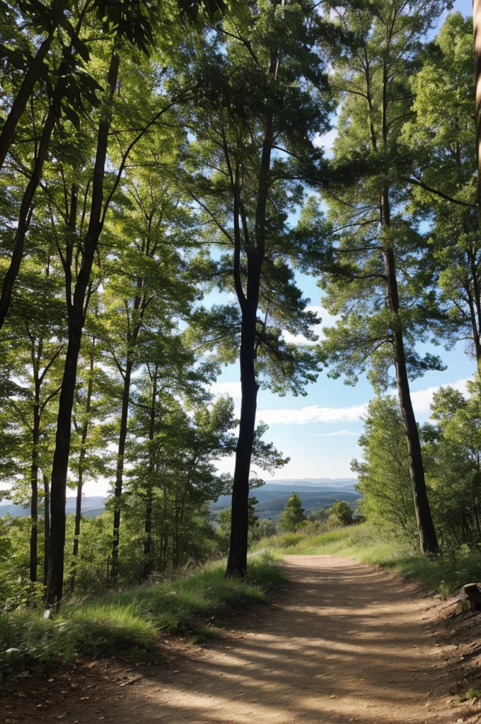 Trail closed, architectural work style, naturist style, with wood and curved, with a feeling of calm, that can be seen in the distance and invite you to go