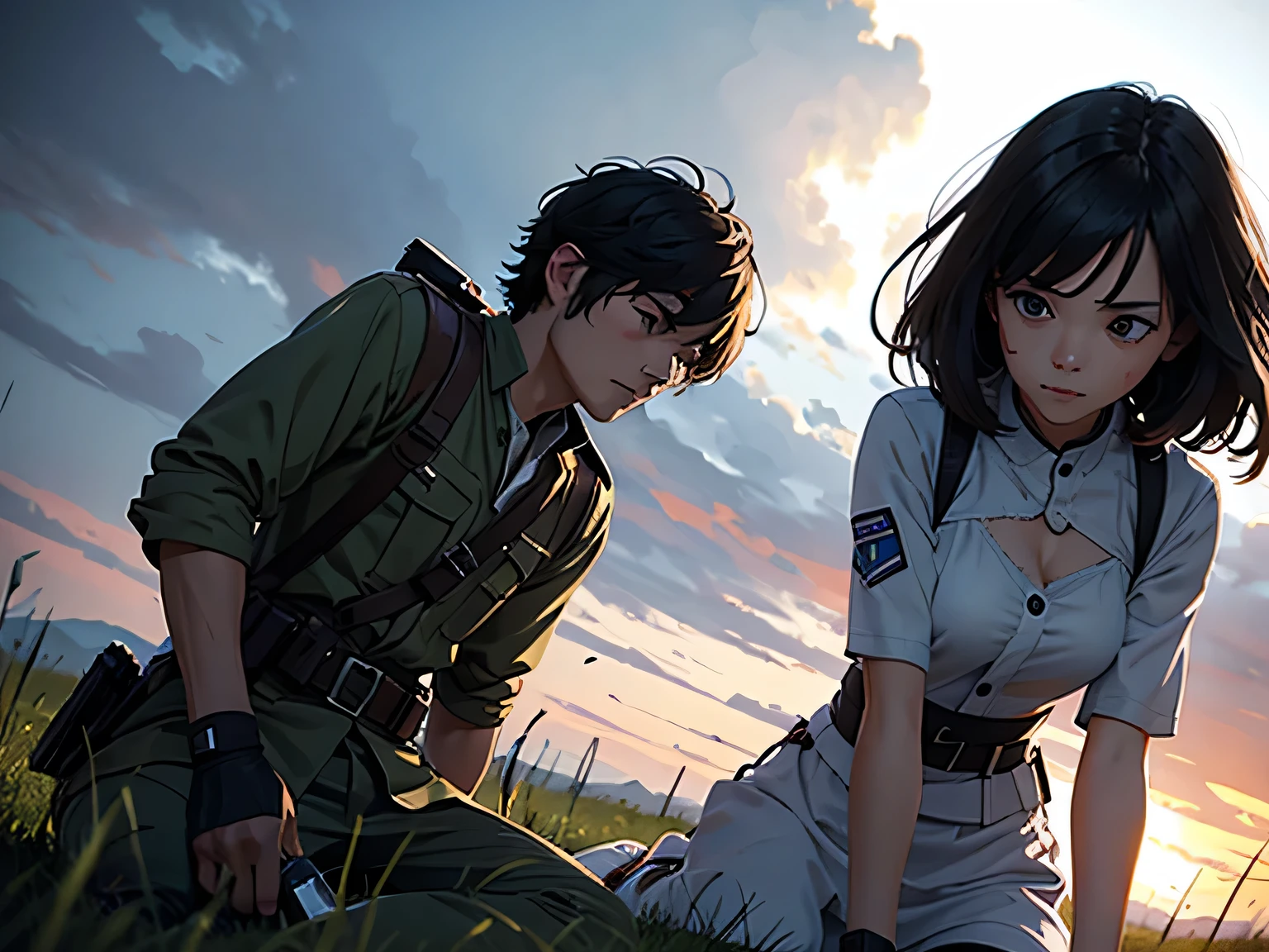 a couple on the battlefield