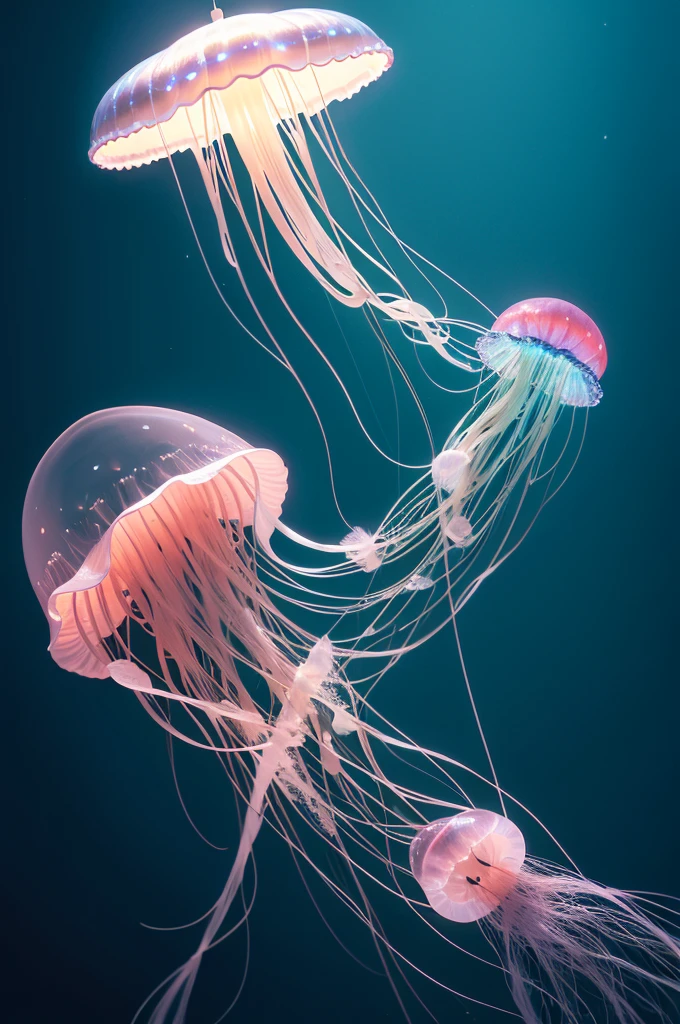 A jellyfish taking off its own skin, like you're taking off your shirt. Leaving the skeleton exposed