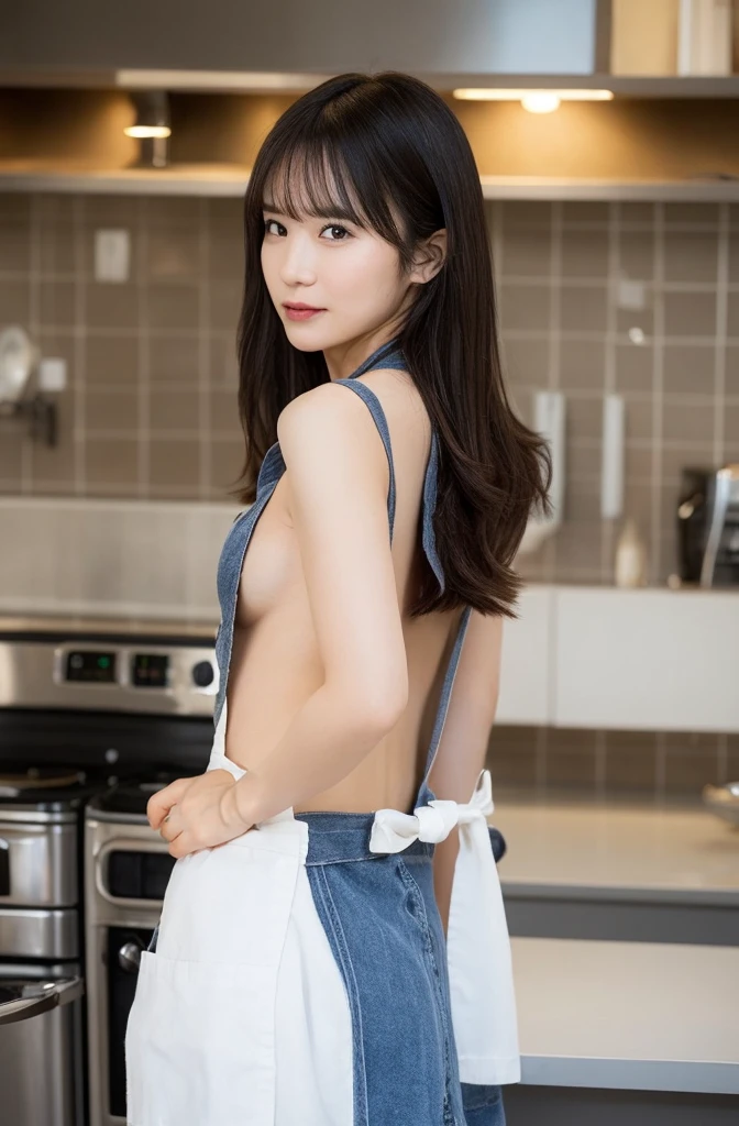 (((Backshots:1.5))), diagrams,Create the best glowing composition of a person、Express. ((masutepiece)), (((Highest Quality)))), ((Ultra Detail)), (A hyper-realistic), (Very delicate and beautiful), Girl as a masterpiece, Highest Quality, Realistic skin, Realistic fabric, Realism illustration focusing on a girl with realistic and ultra-detailed eyes on the center front. This is the absolute rule, and the following sentence expresses the image quality.
break
1 beautiful Japan girl, ((huge-breasted)), ((cleavage)), ((sideboob barbosa, underboob)), Slender Abs Beauty: 1.3, (((Random and sexy poses:1.5))), ((Random and cute facial expressions:1.5)), ((Random and cute hairstyles)),（Big: 1.2), (((sexy white naked apron: 1.3))), Ultra-detailed face, Detailed eyes, Double eyelids, (((Random composition:1.5))), (((Cafe Background))), ((In a beautiful kitchen)), ((white sexy naked ruffle apron))
break
Sony Alpha 1 mirrorless camera and Sony FE 24-105mm f used/4G OSS Lens. Set the ISO sensitivity to 32,Set the shutter speed to 000 and 1/125 sec. The image is、It is necessary to put it in the frame so that the girl is in the center, Vast starry sky and gentle hills "princessmononoke" In the background. --ar 16:9 - V5.1 --Style raw --Q 2 --S 750