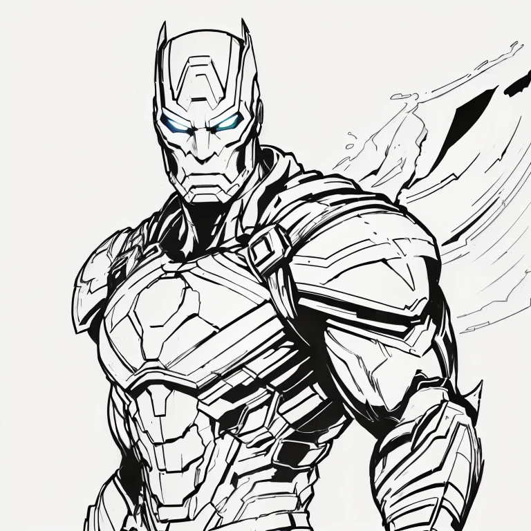 a drawing of a stone man, crisp 8 k line art, intense line art, lineart behance hd, marvel comic book drawing, marvel japan coloring, lineart limpo, clean line art, hyper-detailed line art, drawing 4k, minimalist line art, bold lineart, high quality sketch, intense black line art, clean coloring book page