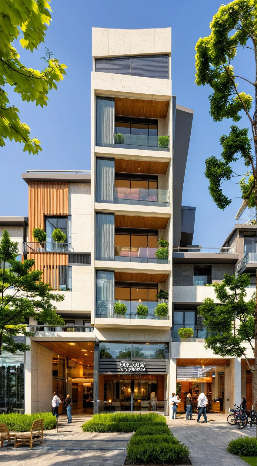 head of'artwork, High quality, best quality, authentique, great detail, En plein air, villa de plain-piedXL, groupe aiai, style de maison moderne dans la rue ,stairs, white wall ,road,pavement, grass, trees, sky, nuvens, (day light:1.1)