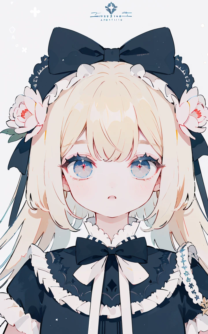 masterpiece, top-quality, masterpiece, top-quality,ighly detailed,{top-quality}, {{masterpiece}}, {hight resolution},original, {extremely delicate and beautiful},masterpiece, top-quality,ighly detailed,{top-quality},Blonde straight、bow ribbon、pastels、 ((((ta)))), frilld、Evil Flower{hight resolution}, Very detailed 8k wallpaper, 1girl in, red eyes, (Low Gothic:1.24)、