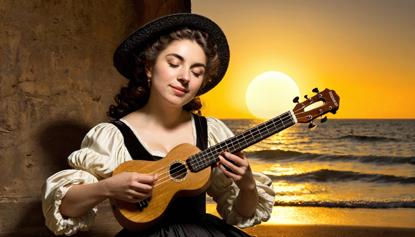 Ukulele, by caravaggio (sun in the background)