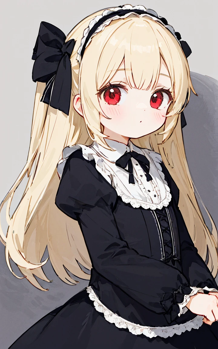masterpiece, top-quality, masterpiece, top-quality,ighly detailed,{top-quality}, {{masterpiece}}, {hight resolution},original, {extremely delicate and beautiful},masterpiece, top-quality,ighly detailed,{top-quality},Blonde straight、bow ribbon、pastels、 ((((lolita)))), frilld、Evil Flower{hight resolution}, Very detailed 8k wallpaper, 1girl in, red eyes, (Low Gothic:1.24)、