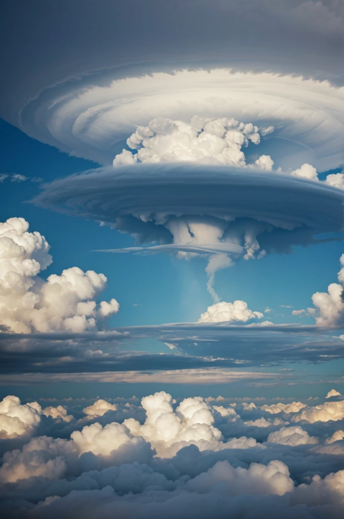  sitting on a cloud looking calm in the middle of a strong tornado