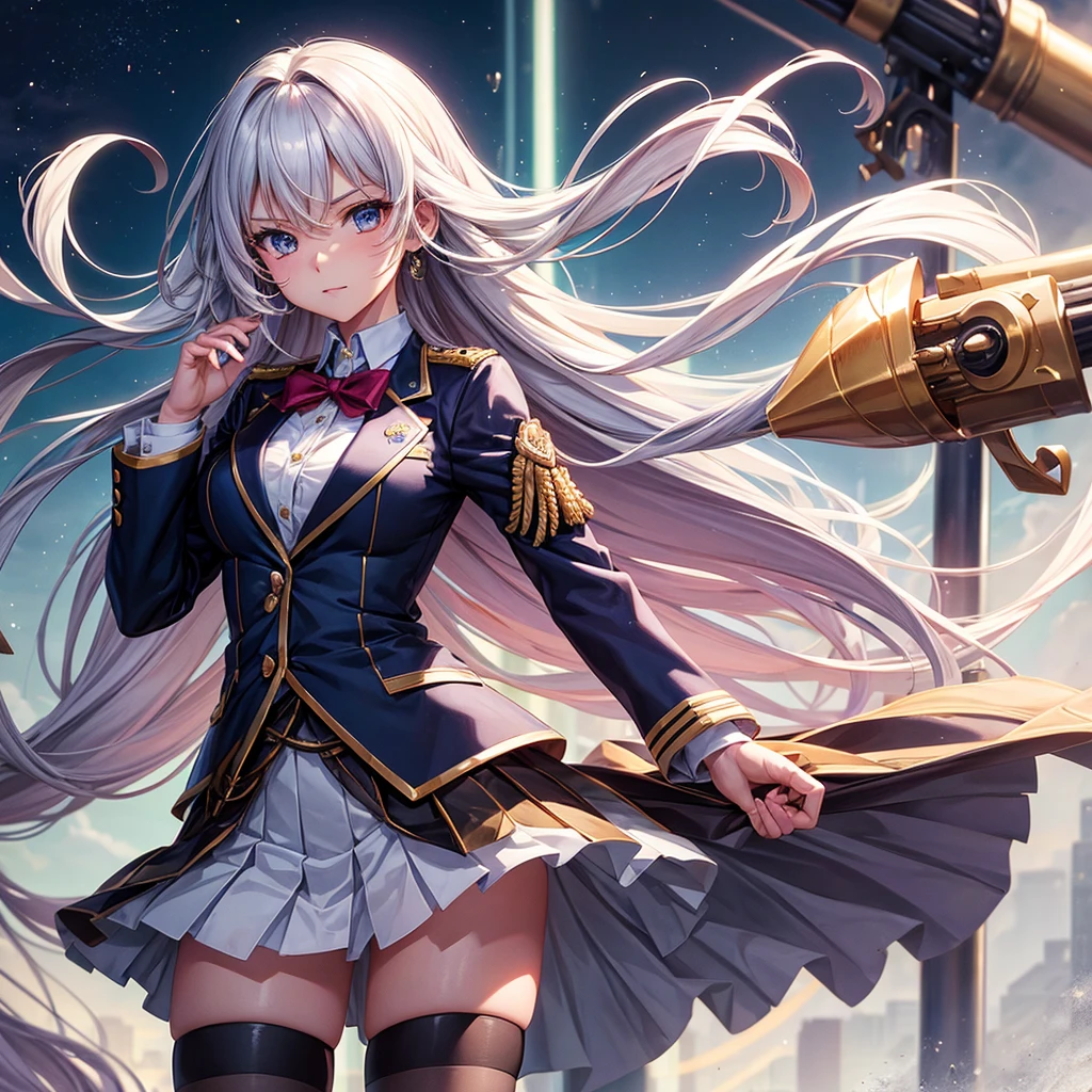 Best Quality,beautiful girl,Light novel,Superpowered girl,Beautiful girls,8K,Perfectly portrayed,High quality,masterpiece,Long Hair,Horny girl,Perfect Face,strongest,Cute uniform,blazer,mini skirt,tights,stylish,Academy,