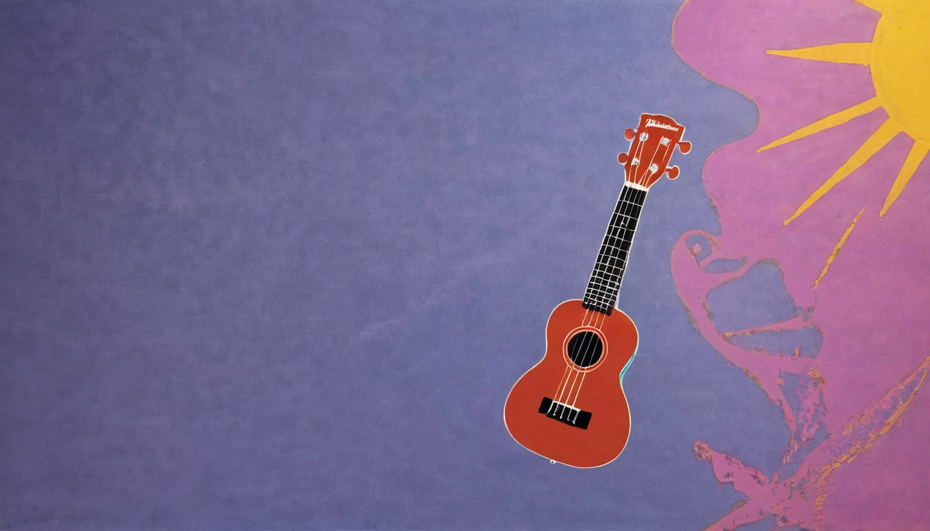 Ukulele, por Andy Warhol (sun in the background)