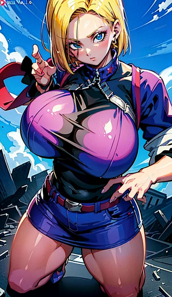 supergirl, pureerosface_v1, sticker of a girl from dc comic, full body, Kim Jung gi, , (gigantic breasts breasts 1.6),soul, digital illustration, comic style, cyberpunk, perfect anatomy, centered, approaching perfection, dynamic, highly detailed, watercolor painting, artstation, concept art, smooth, sharp focus, illustration, art by Carne Griffiths and Wadim Kashin ,, (masterpiece, best quality, ultra-detailed, best shadow),, In the style of Neon Genesis Evangelion, you find yourself standing on a desolate, post - apocalyptic wasteland, as the distant ruins of a massive city loom on the horizon. The sky is filled with ominous clouds, as a massive creature towers in the distance, huge breast, gigantic , titsnipples, curvy, thicc