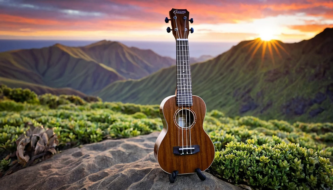 Ukulele, por Genevieve Naylor (sun in the background)