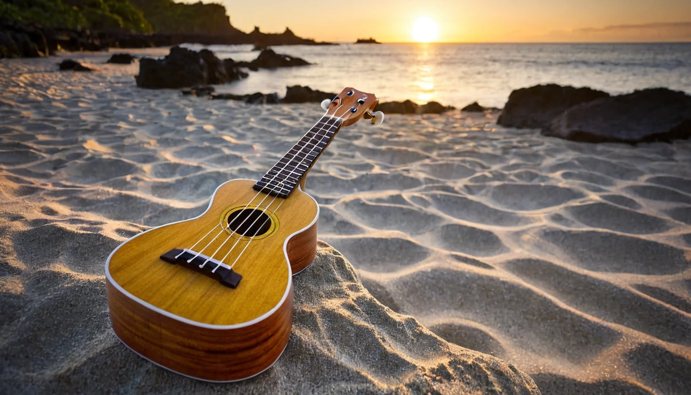 Ukulele, por Genevieve Naylor (sun in the background)