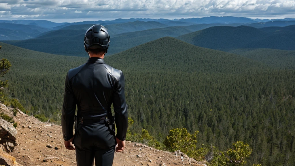 A Luxury Sales Suit man wearing a black rider full-face helmet overlooking wilderness,full body,standard rider black full face helmet,back view of the man, background is a wilderness,a man overlooking wilderness,a man overlooking wilderness,a man overlooking wilderness,a man overlooking wilderness,a man overlooking wilderness,full body,full body,full body,full body,with black rider full-face helmet,with black rider full-face helmet,with black rider full-face helmet,wearing black rider full-face helmet,wearing black full-face helmet,wearing black full-face helmet,overlooking wilderness,overlooking wilderness,Back view,Back view,Back view,Back view,Draw people small,Draw people small,Spectacular views,Spectacular views,Spectacular views,lonely man,lonely man,a black full-face helmet,a black full-face,A Luxury Sales Suit man,with Luxury Sales Suit