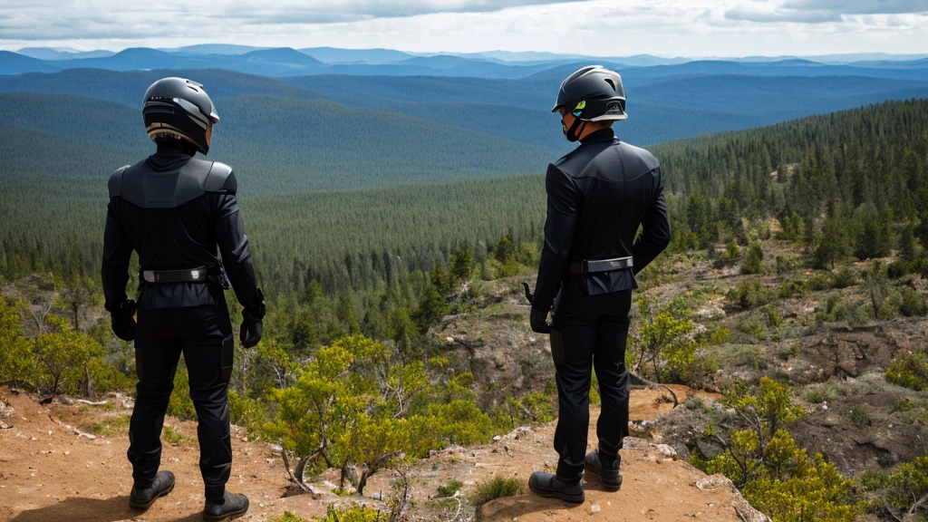 A Luxury Sales Suit man wearing a black rider full-face helmet overlooking wilderness,full body,standard rider black full face helmet,back view of the man, background is a wilderness,a man overlooking wilderness,a man overlooking wilderness,a man overlooking wilderness,a man overlooking wilderness,a man overlooking wilderness,full body,full body,full body,full body,with black rider full-face helmet,with black rider full-face helmet,with black rider full-face helmet,wearing black rider full-face helmet,wearing black full-face helmet,wearing black full-face helmet,overlooking wilderness,overlooking wilderness,Back view,Back view,Back view,Back view,Draw people small,Draw people small,Spectacular views,Spectacular views,Spectacular views,lonely man,lonely man,a black full-face helmet,a black full-face,A Luxury Sales Suit man,with Luxury Sales Suit