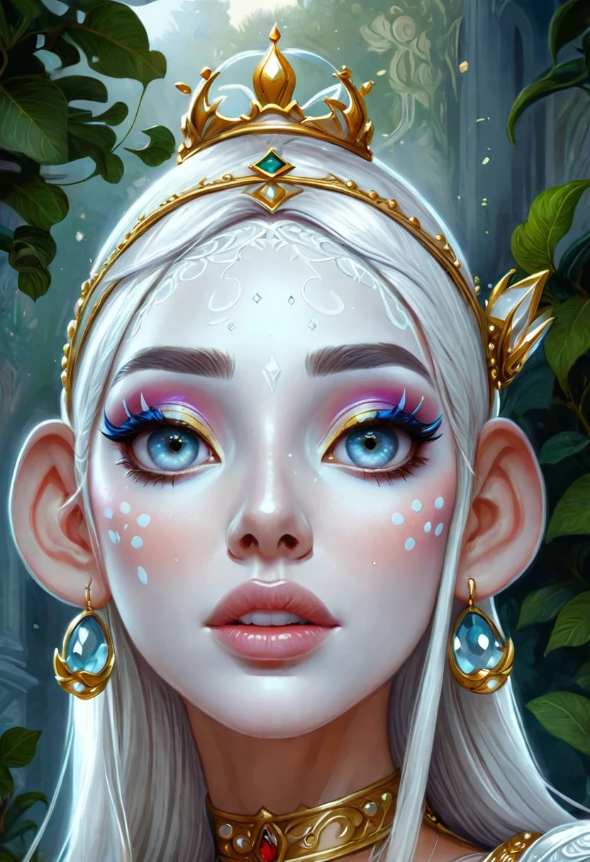 a digital painting of a woman with white makeup and a crown, awesome digital illustration, detailed digital drawing, Detailed digital painting, Intricate digital painting, digital fantasy illustration, Great digital art with details, stylized digital art, 2D digital fantasy art, Overly detailed digital art, hyper detailed fantasy character, digital art rendering, detailed 2D digital fantasy art