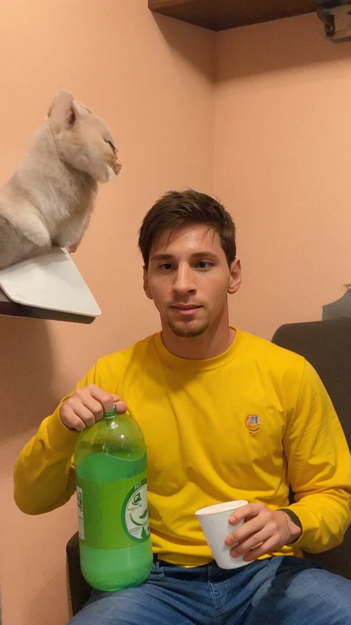 The one in the image kissing Messi