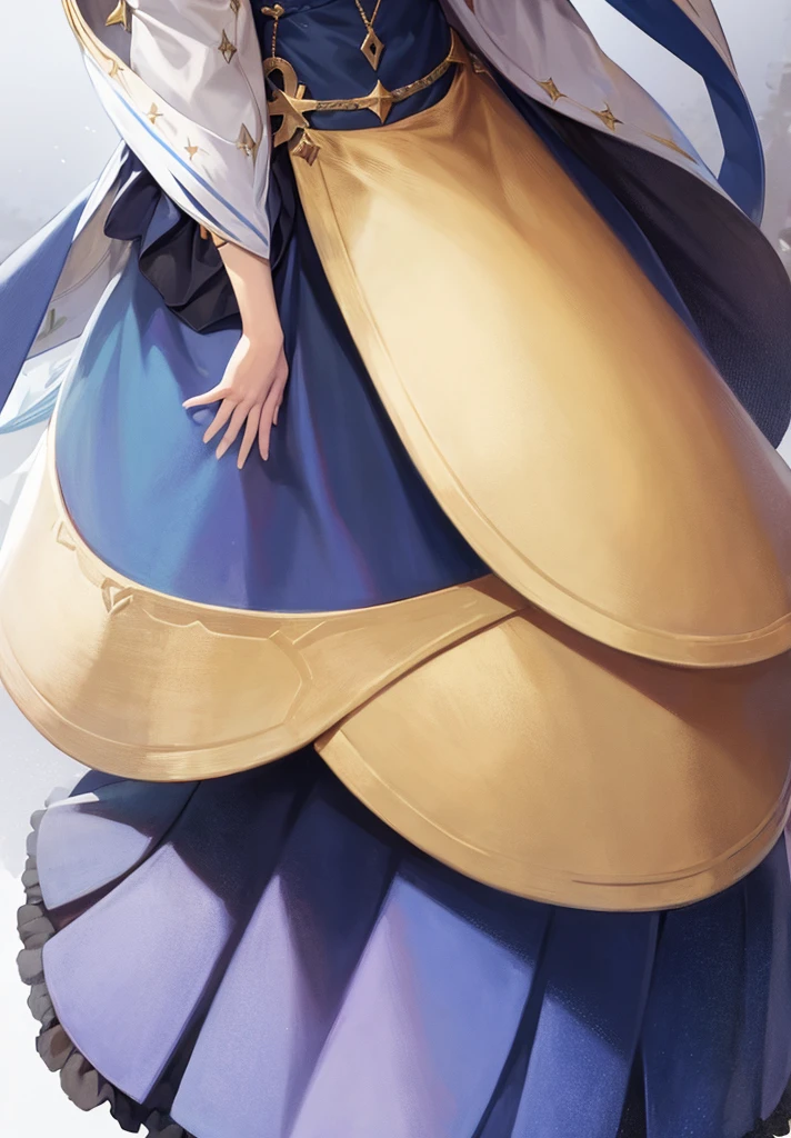 Original outfit, 1 girl, Anastasia (fate), layer azul, Alone, corona, White background, layer, simple background, dress, doll, mini crown