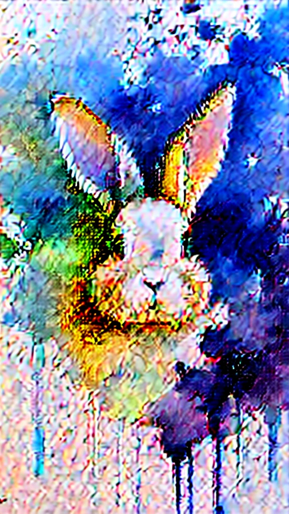 4 watercolor rabbits