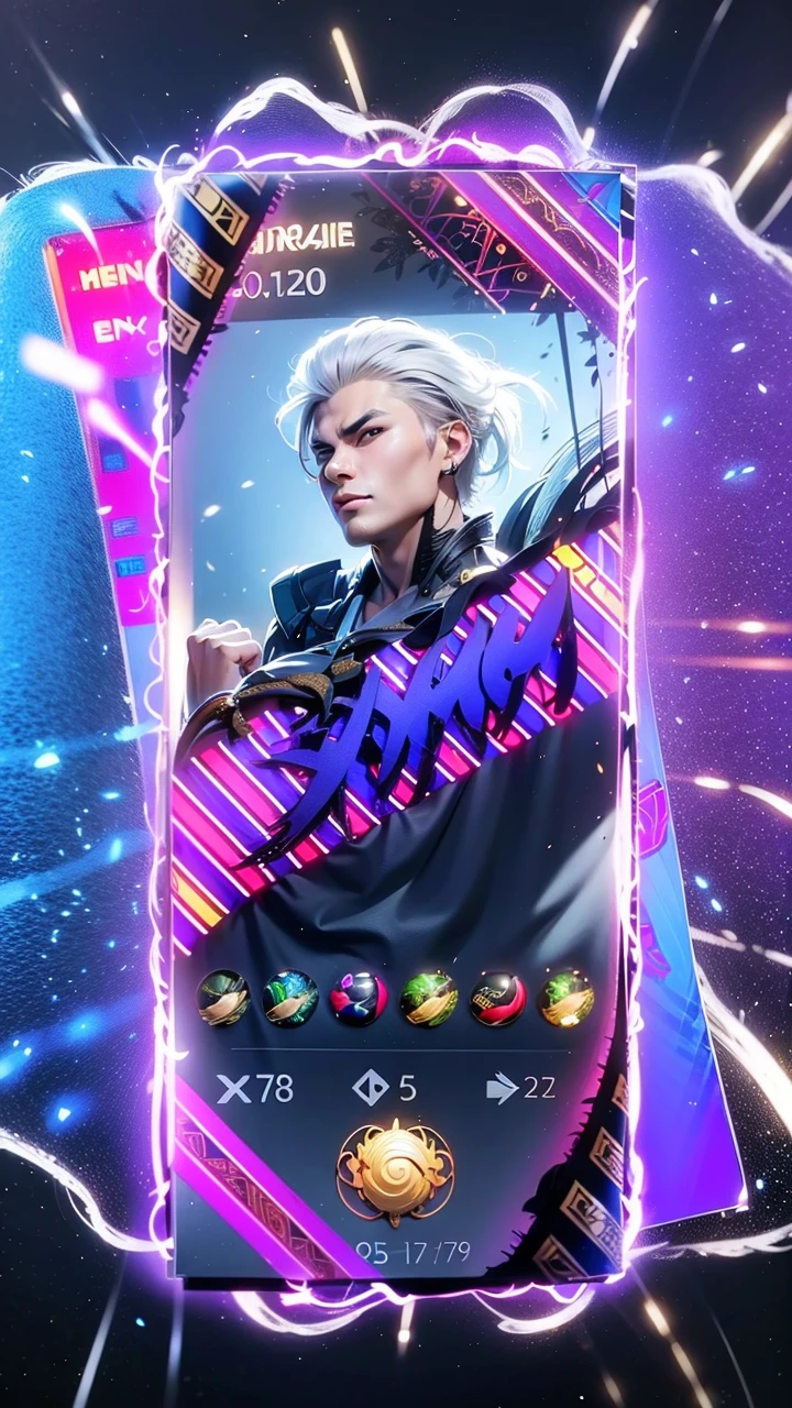 masculine male, masterpiece, ((perfect eyes)) best quality, (semirealism:1.9), beautiful lighting, (extremely detailed CG unity 4k fhd wallpaper), High Detail, Sharp focus, dramatic outdoors, 1 boy ,19 years old, white hair, light purpel eyes, smile.