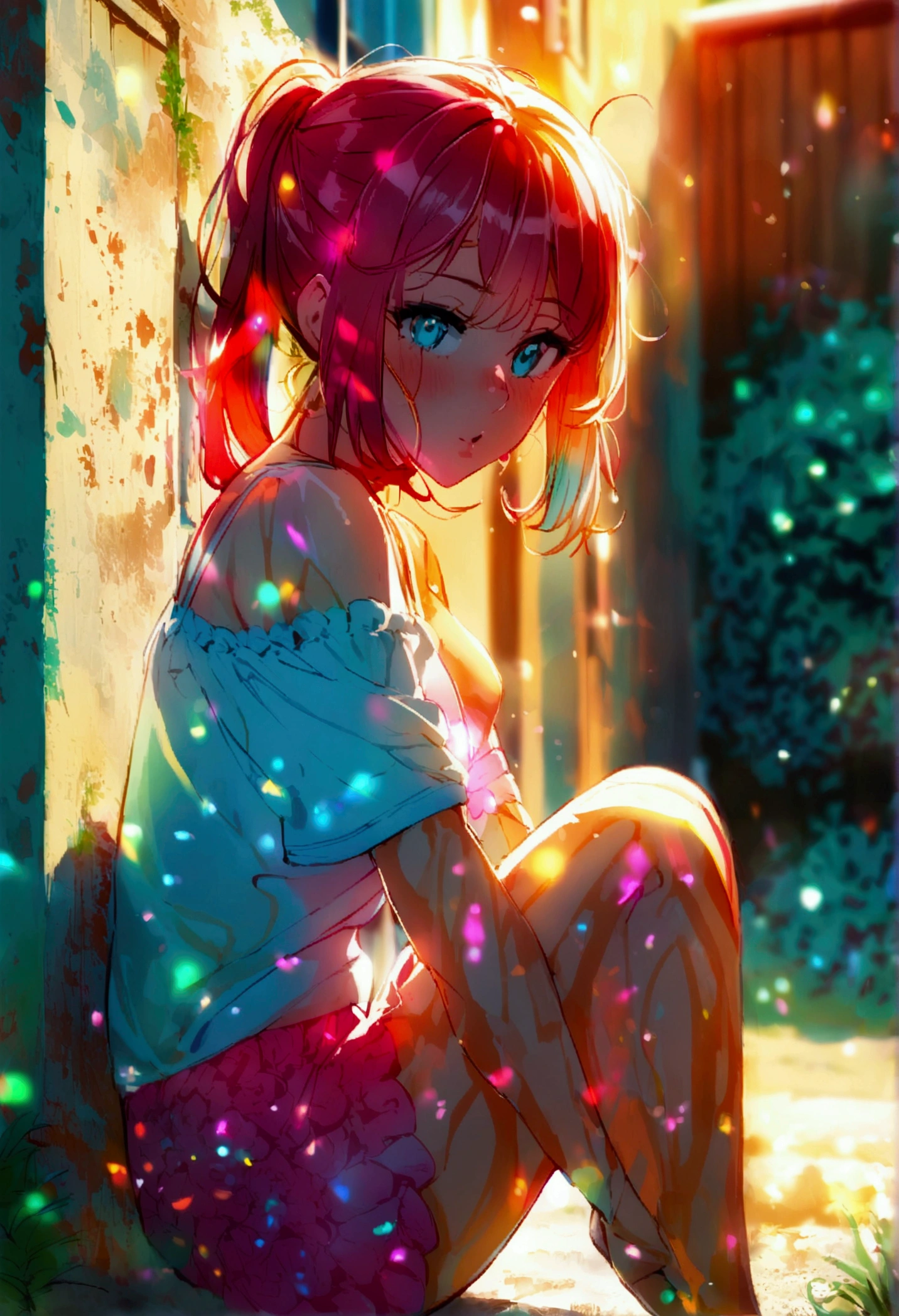 Animemilf pooping in yard