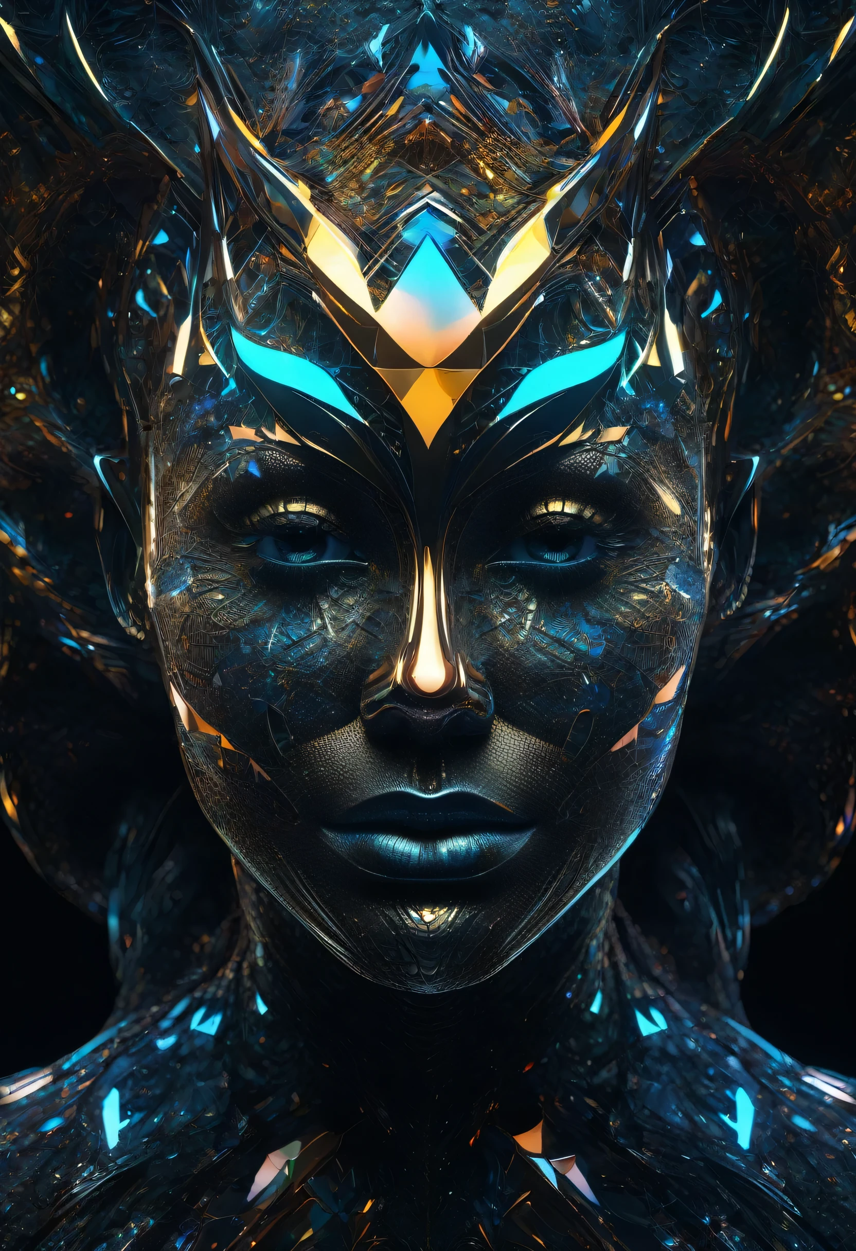 photo of grotesque ugly atrocious female half body shot showcasing a unique form of fractal artistry by rebuilding the image using 3d fractals and 3d geometry to reconstruct the image using 3d fractals, PhotoRealistic, Abomination, Double Exposure Style, Volumetric Lighting, Artistic Calligraphy and Ink, light depth, dramatic atmospheric lighting, double image ghost effect, Psychological digital art , detailed depth map with high contrast, Omniverse RTX Rendered, hyperrealistic, (RAW image, 8k:1.2), 16mm, color graded film, ultra realistic, cinematic film, high color depth, millions of colors, 8k, (Fractal art by Matthias Hauser and JULIUS HORSTHUIS)
