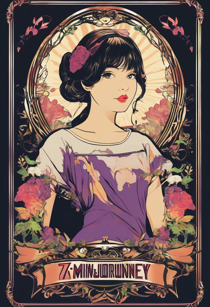 logo,Tシャツdesign, rzminjourney, Vector art,design,Girl