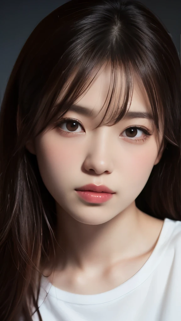 8K,Highest quality,(masterpiece:1.2),(Realistic),(Realistic:1.37),Ultra-high resolution,One Woman,smile,((Big Breasts)),Beautiful Eyes,(((White shirt))),Perfect body,Perfect Fingers,Professional Lighting,gravure,Detailed face and skin texture,Fine grain,RAW Photos
