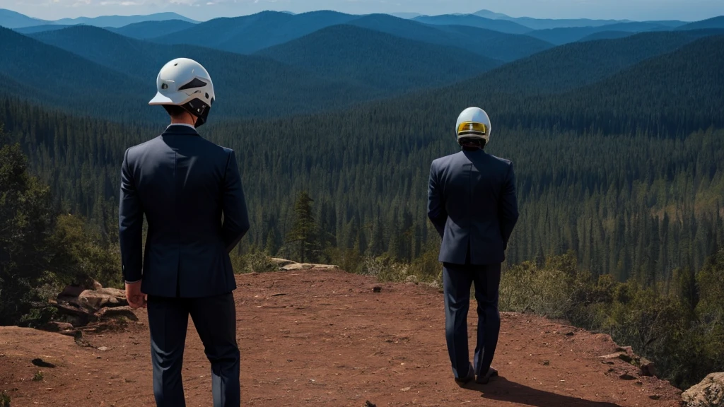 A Luxury Sales Suit man wearing a black rider full-face helmet overlooking wilderness,full body,standard rider black full face helmet,back view of the man, background is a wilderness,a man overlooking wilderness,a man overlooking wilderness,a man overlooking wilderness,a man overlooking wilderness,a man overlooking wilderness,full body,full body,full body,full body,with black rider full-face helmet,with black rider full-face helmet,with black rider full-face helmet,wearing black rider full-face helmet,wearing black full-face helmet,wearing black full-face helmet,overlooking wilderness,overlooking wilderness,Back view,Back view,Back view,Back view,Draw people small,Draw people small,Spectacular views,Spectacular views,Spectacular views,lonely man,lonely man,a black full-face helmet,a black full-face,A Luxury Sales Suit man,with Luxury Sales Suit