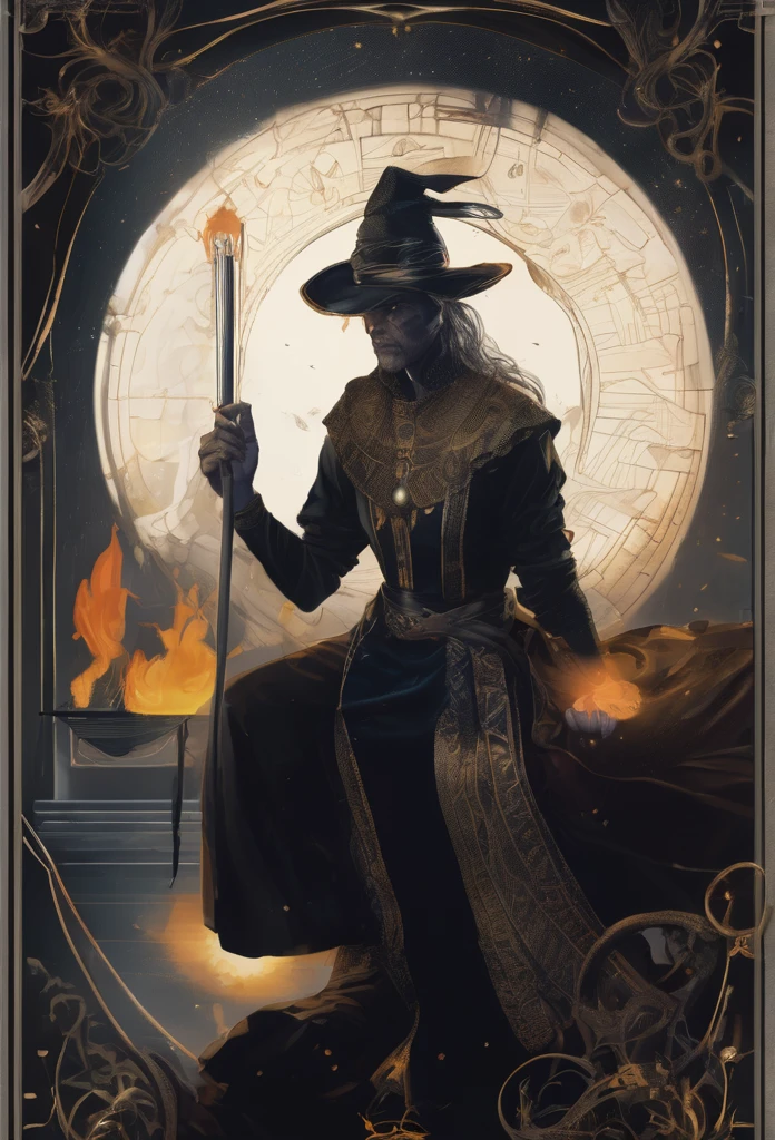 The magician (TAROT) full details, realistic, magical style (witch theme)