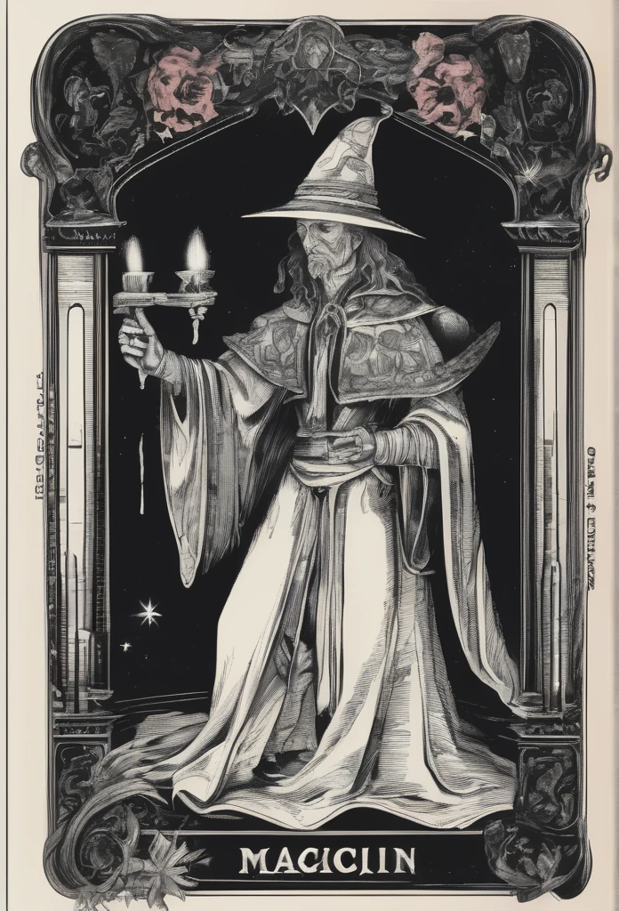 The magician (TAROT) full details, realistic, magical style (witch theme)