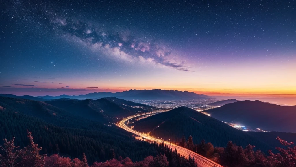 beautiful cute sky scenery,  Night Scenery
