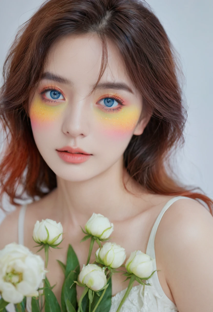 (masterpiece), (artwork), (Amazing work), (Delicate eyes), (Delicate skin), (Heterochromic eyes), (colourful), (#1: Short White Hair with Bangs), (Bright Eyes), (1 Girl) Wearing a witch's hat, 古old, old, Dress in extravagant medieval costumes, masterpiece, best quality, best designer, Best Illustration Award