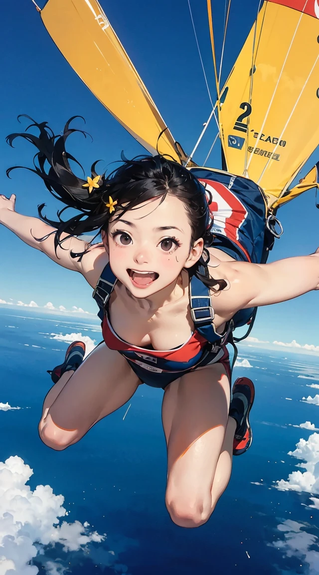 "Image quality: 8K (Best quality scales: 1.2), Artistic style: Realistic, Realistic factor: 1.37, Clarity: hyper HD, subject:1 girl flying over stunning cityscapes ,Hoodie,Blue hair, neon color shooting stars, Very long hair, cropped shoulders, feathers hair ornament, Neon colors, twinkle, stunning night sky, Teenage girl (16 years old), Notable features: Pleasant smile, Closed mouth, Exquisite details, Cute nose, composition: full bodyesb
I&#39;m extremely excited、Ultra high tension、Uplifting、
I'm very excited the moment an airplane door is opened and I'm thrown into the air、
The strength of the wind and the sense of altitude The feeling of free fall you experience for the first time heightens the excitement、
The free fall from jumping off an airplane until the parachute opens is thrilling and excited-boosting、
You can test your own limits and courage while feeling the feeling of falling at a high speed and changes in the surrounding scenery、
The moment the parachute opens after completely turning from free fall, the speed decreases all at once and it shifts to a quiet atmosphere、this moment is a mixture of excitement and relief、
After the parachute opens, you can enjoy the feeling of slowly flying through the air、
The feeling of floating in the wind and taking a walk in the air while admiring the beautiful scenery also heightens the excitement、
The last step in skydiving is the moment you land safely on the ground、
You can enjoy the excitement by using a parachute to glide and timing your landing、
The skydiving experience will give you the excitement and excitement you'll never forget、

Let's jump together and make memories in the air with two or more partner jumps, such as couples or parents、
The pets we skydive with are cute too、
If you prepare the right equipment such as a small dog or cat and jump together, the pet's facial expressions and reactions are fun、
A group that skydives with friends and friends coexists with cuteness and fun、
The sight of everyone ju