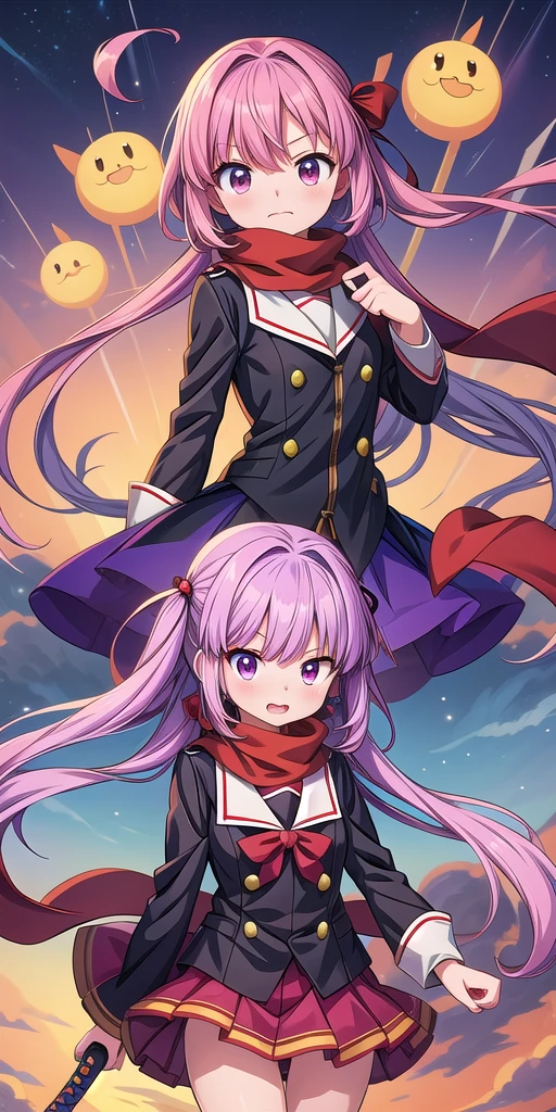 Anime Girl with a sword and a red scarf, Actress 👀 :8, Yandere, Another Iwakura, young Anime Girl, gapmoe Yandere, (Anime Girl), an Anime Girl, female Anime Characters, Anime Characters, Anime style like fate/overnight, Yandere. High target, High-quality anime art style, Fleet Collection Style