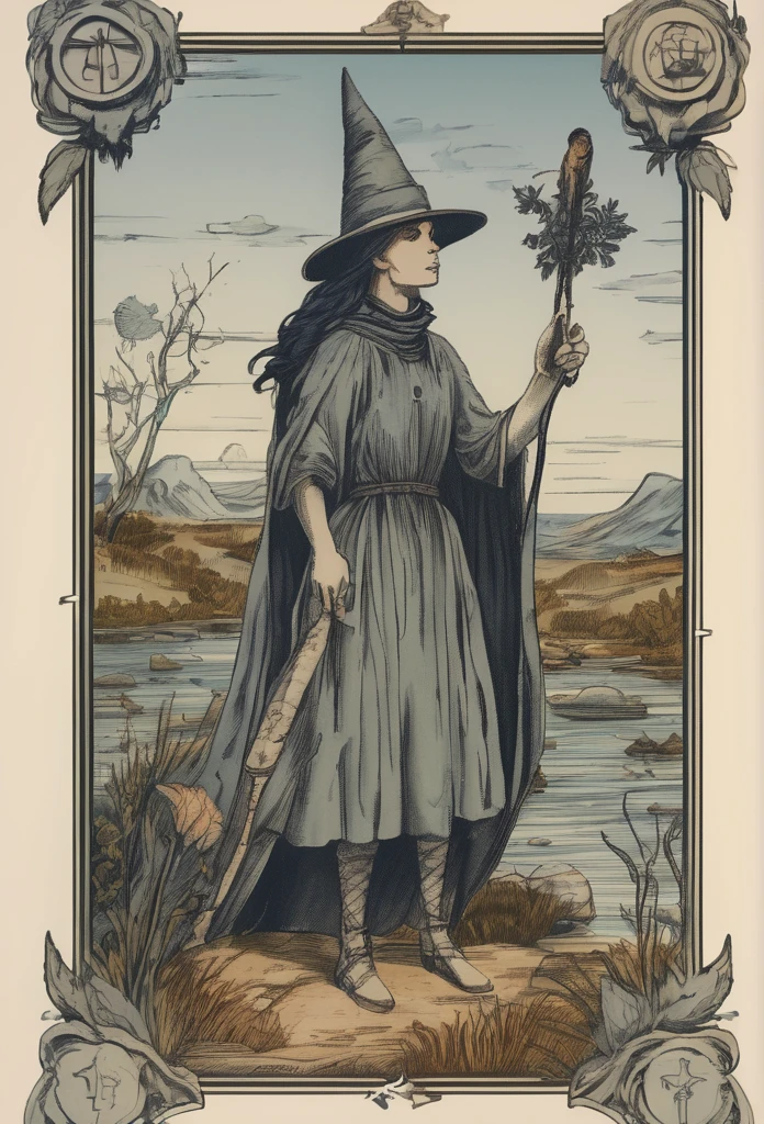 The fool (TAROT) full details, realistic, magical style (witch theme)