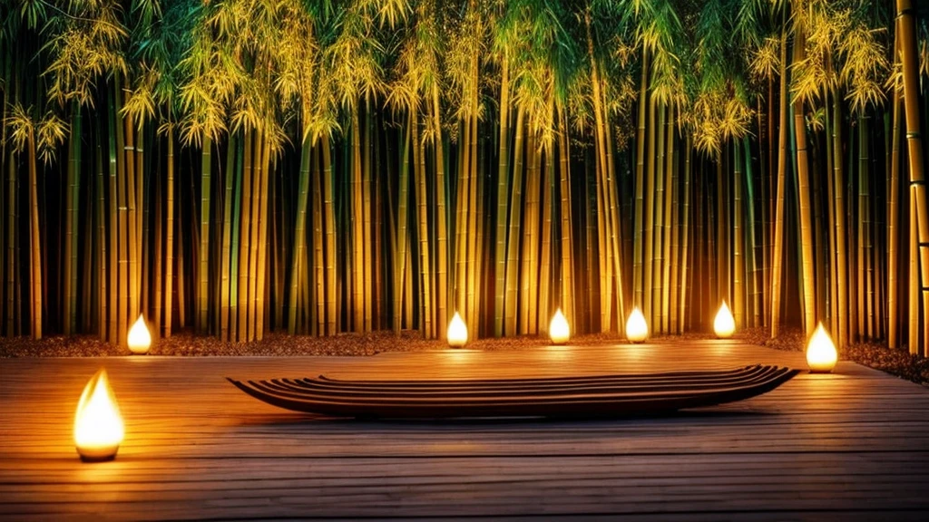 there are two candles that are sitting on a bamboo raft, a digital rendering by Igor Grabar, trending on pixabay, environmental art, peaceful ambience, hd wallpaper, glowing candles, background artwork, beautiful wallpaper, zen natural background, relaxing atmosphere, peaceful atmosphere, beautiful ambience, high-quality wallpaper, candles, high quality wallpaper, beautiful ambiance, floating candles