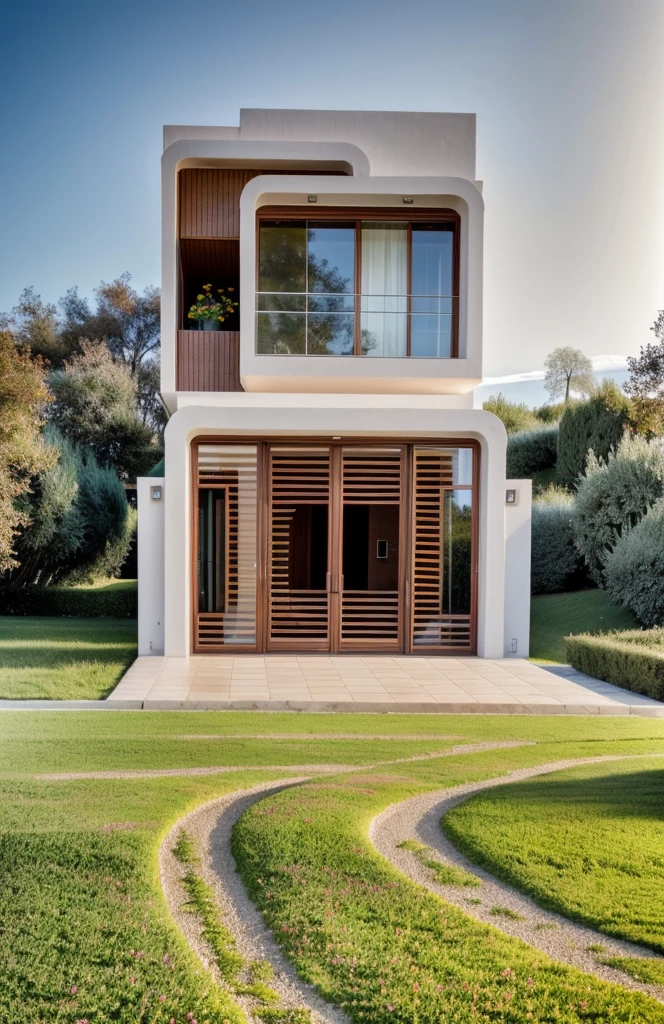 PLATEFORME KTHOUSE, Beaucoup de belles fleurs rouges le long de la route:1.3, romantique, 1 maison de style néoclassique, La maison de ville est faite de murs blancs, belle lumière, journée de beauté, ensoleillé, Beaucoup de bougainvilliers rouges le long de la route:1.3, belle sensation de jeunesse :1.2, soleil à midi, Très belles ombres,